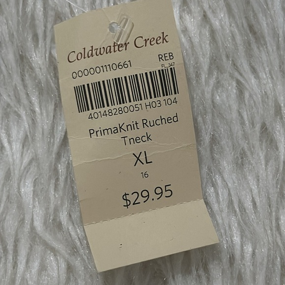 Cold water creek prima knit ruched turtle neck top size xl new - Picture 4 of 5